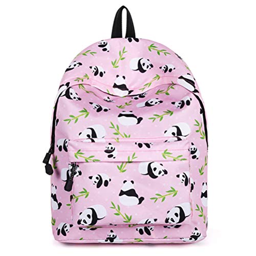 Fieans Rucksack Schulrucksack Mädchen Teenager Polyester Schultaschen Panda Süße Kinderrucksack Damen Outdoor Freizeit Daypacks - Rosa Cover
