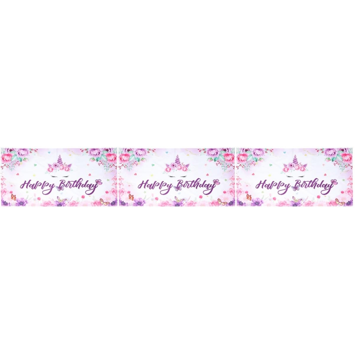 PRETYZOOM 3 Stücke Geburtstag Banner Hängen Flaggen Nacht Nette Geburtstag Fotografie Hintergrund Einhorn Hintergrund Party Lametta Alles Zum Banner Fringe Polyester