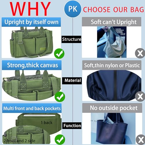 Image of ZHMO Canvas Tote Bag for Women,Women's Bags Crossbody Bags Work Laptop Tote Bag Large Handbags Purse for Travel Nurse Teacher