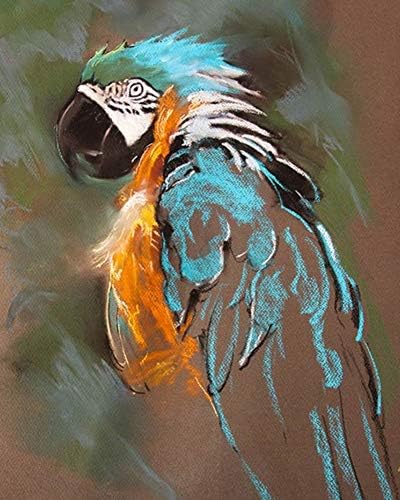 GCQBLM Paint By Numbers For Adults Children The Parrot In Sand Animal Macaw Pictures Paints By Numbers With Paint Colors On Canvas For Women Girls Paint By Numbers For Adults 16x20 inch