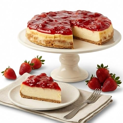 ANDY ANAND CHOCOLATIER Sugar Free Strawberry Cheesecake 9' | Amazingly Delicious & You Won't Believe It's Diabetic-Friendly | Freshly Made With California Cream Cheese, Perfect For Women, Men and Kids (2.6 lbs)