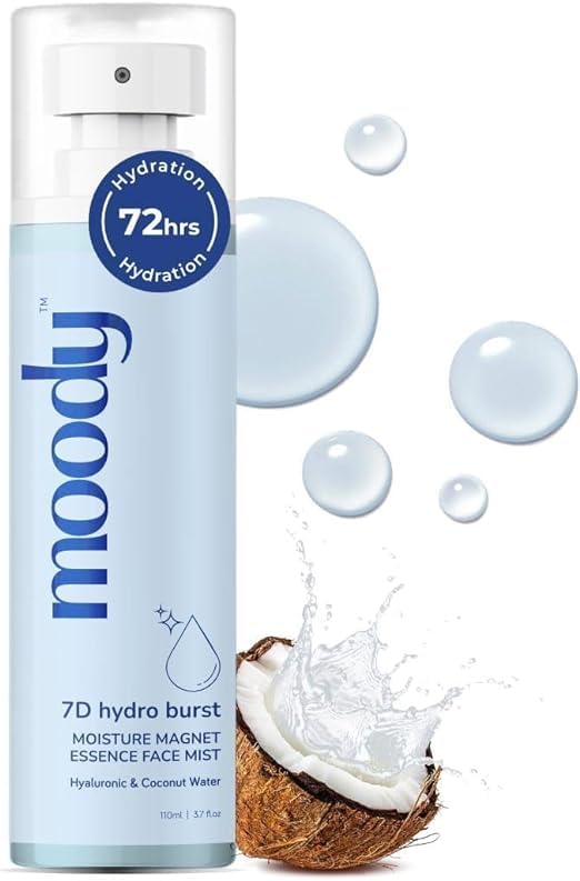 7D Hydro Burst Hydrating Face Mist & Essence Toner with Hyaluronic Acid Vitamin B5 & Rice Water | Soothing and Pore Tightening | Alcohol-Free Toner for Glowing Skin |100% Vegan