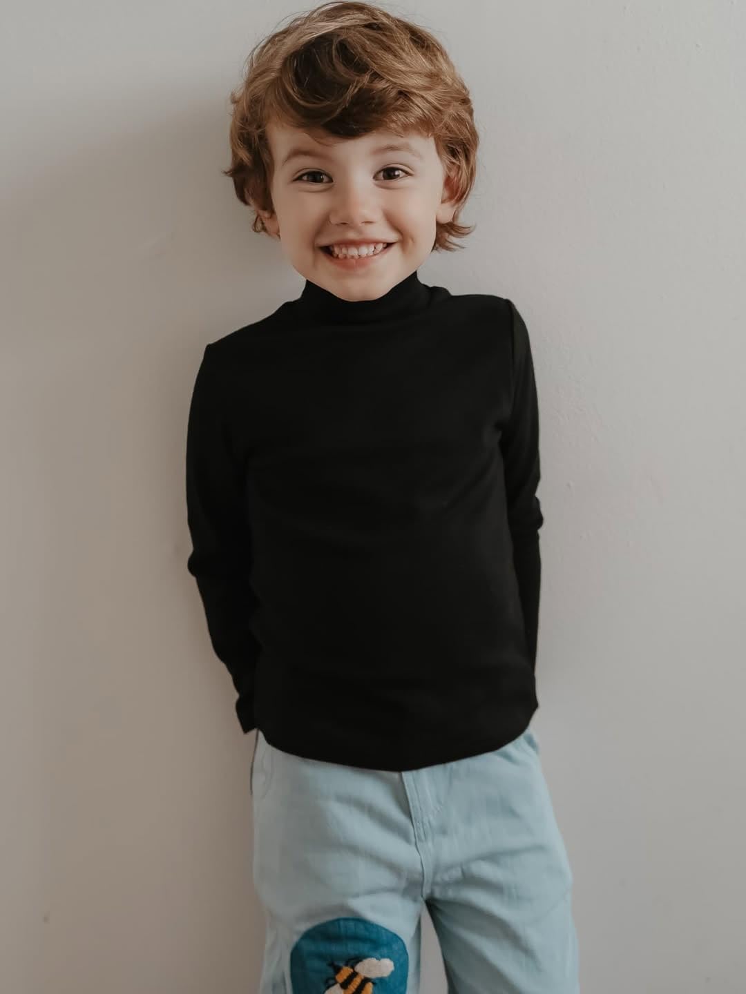Volunboy Pack de 3 Camisetas Térmicas de Cuello Alto Manga Larga para Bebés y Niños 1-6 Años