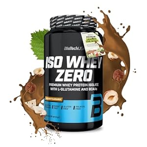 BioTechUSA Iso Whey Zero | Premium Whey Protein Isolate | Grass-Fed | Enzyme-Free | Sugar- and Gluten-free, 908 g, Noisette