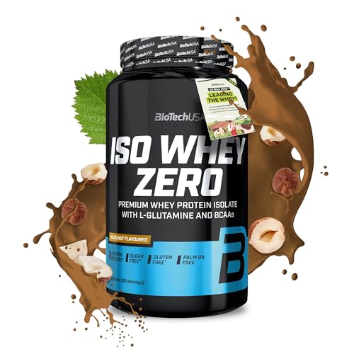 BioTechUSA Iso Whey Zero | Premium Whey Protein Isolate | Grass-Fed | Enzyme-Free | Sugar- and Gluten-free, 908 g, Noisette