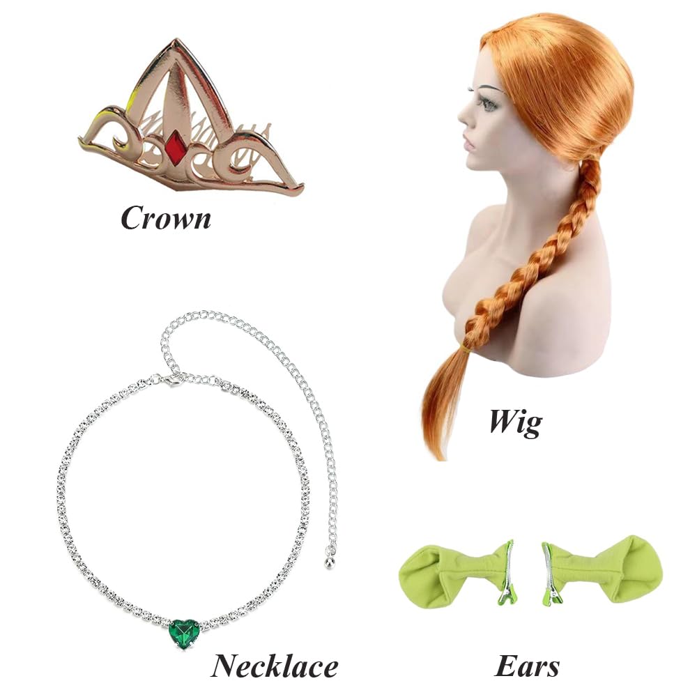 Vestito da principessa in velluto verde, per cosplay, travestimento di Halloween, da donna