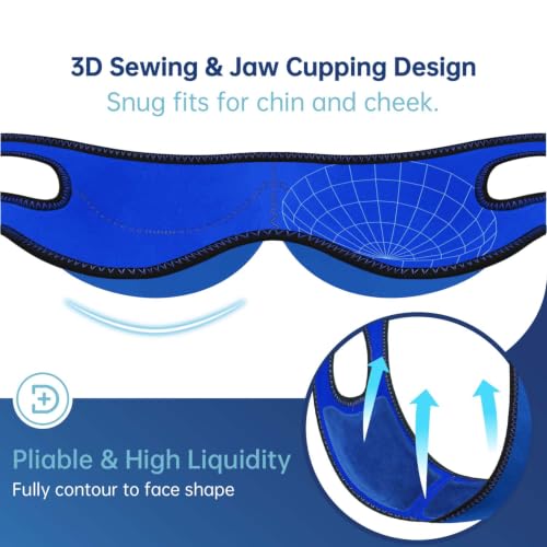 Image of Wisdom Teeth Ice Pack Head Wrap Jaw Face Ice Pack with 4 Gel Packs for Wisdom Teeth Removal Extraction Toothache Pain Relief Facial Face Oral Surgery TMJ Tonsillectomy Recovery (Royal Blue)