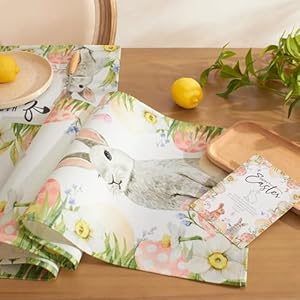 Softalker Easter Bunny Table Runner, Spring Rabbit Egg Flowers Floral Table Decor, Seasonal Holiday Home Party Decoration for Indoor & Outdoor Use, 13x72 Inch Softalker Easter Bunny Table Runner Spring Rabbit Egg Flowers Floral Table Decor Seasonal Holiday Home Party Decoration for Indoor Outdoor Use 13×72 Inch