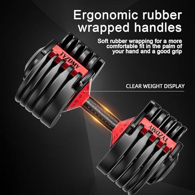 Adjustable Dumbbells Set of 2£¬Free Weights Dumbbells Set£¬Adjustable Dumbbell Set£¬52.5 lbs pair 105 lbs£¬15 in 1£¬for Men/Women Gym Equipment for Home Strength Training Equipment