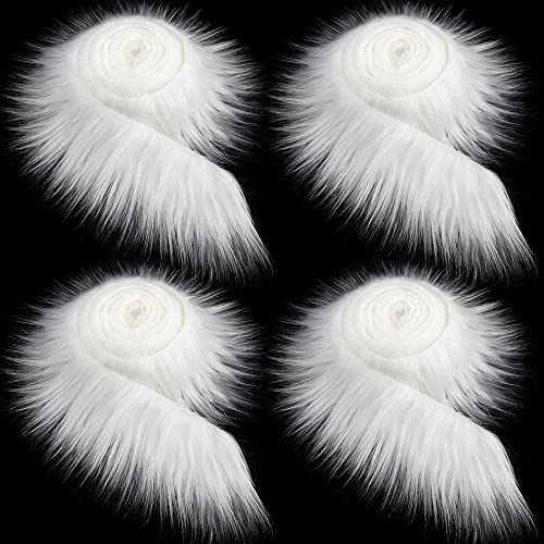 Uposao 4Pcs Faux Fur Ribbon 5cm X 1.5m Furry Fake Fur Precut Strips DIY Fur Fluffy Fabric Craft Fur for DIY Craft Costume Decoration Holiday Garlands Party Decor - Image 2