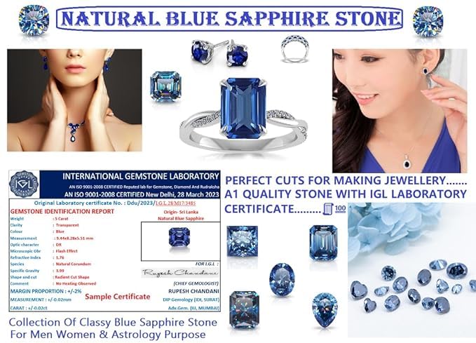 Image of Real Blue Sapphire Stone Original Certified Natural Indraneelam Nilmani Stone A1 Grade Genuine Rashi Ratan Neelam Gems Perfect Oval Shape Nilam नीलम रत्न ओरिजिनल सीलोन नीलमणि रत्न सर्टिफाइड