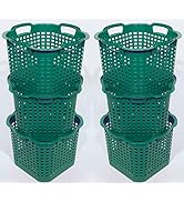 Novatool 6X Gartenkorb grün 25 L Erntekorb 40cm Drehstapelkorb Laubkorb Kunststoffkorb Mehrzweckk...