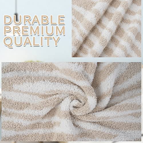 Qqp Fleece Throw Blanket For Couch,Soft Cozy Microfiber Reversible Fluffy Zebra Throw Blanket,50X60In Blanket For Home Bed Couch.（Camel&White） #TOP2