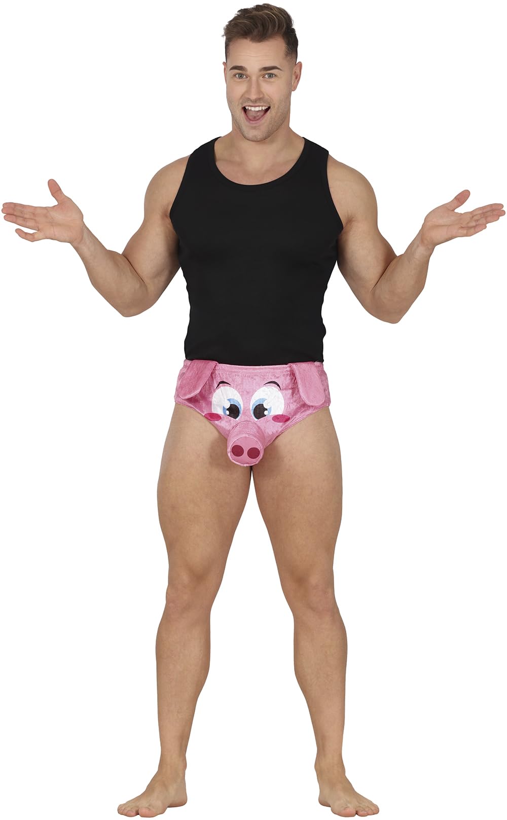 FIESTAS GUIRCA | Piggy Underpants - Fun Boxer Shorts for Stag Do and Fancy Dress Parties - Ideal for Celebrations and Events - Adult Male - Pink