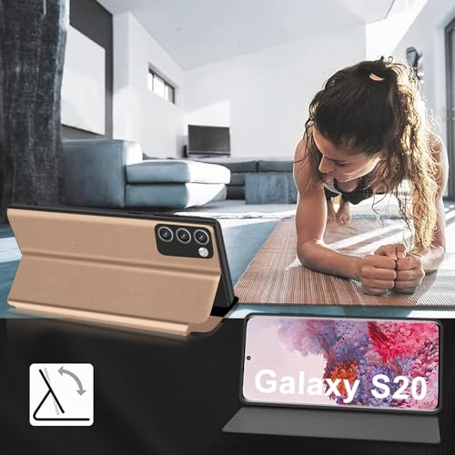 Étui à rabat pour Samsung Galaxy S20 doré de protection TPU - 2