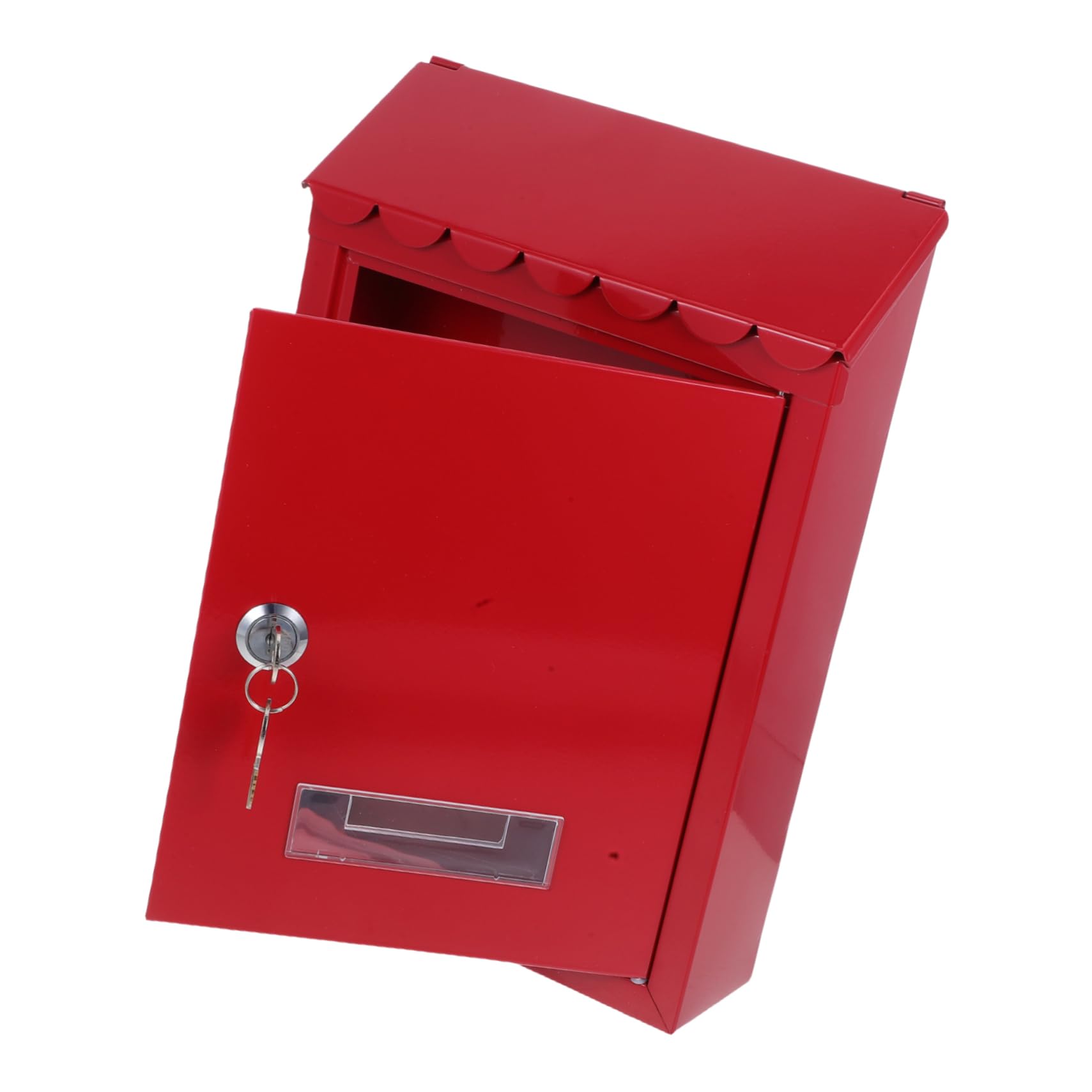 Uonlytech Wandbriefkasten Retro mit Schloss aus Blech Rot Große Kapazität Einfache Montage für Zuhause und Außenbereich
