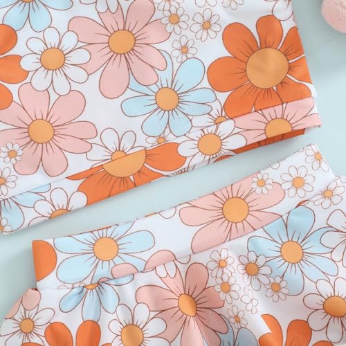 Doqcey BAOFU-KGYRPUM-WATVA2 Toddler Baby Girl Two Piece Swimsuit Floral One Shoulder Crop Top Tutu Skirt Bathing Suit Summer Swimwear Tankini thumb #4