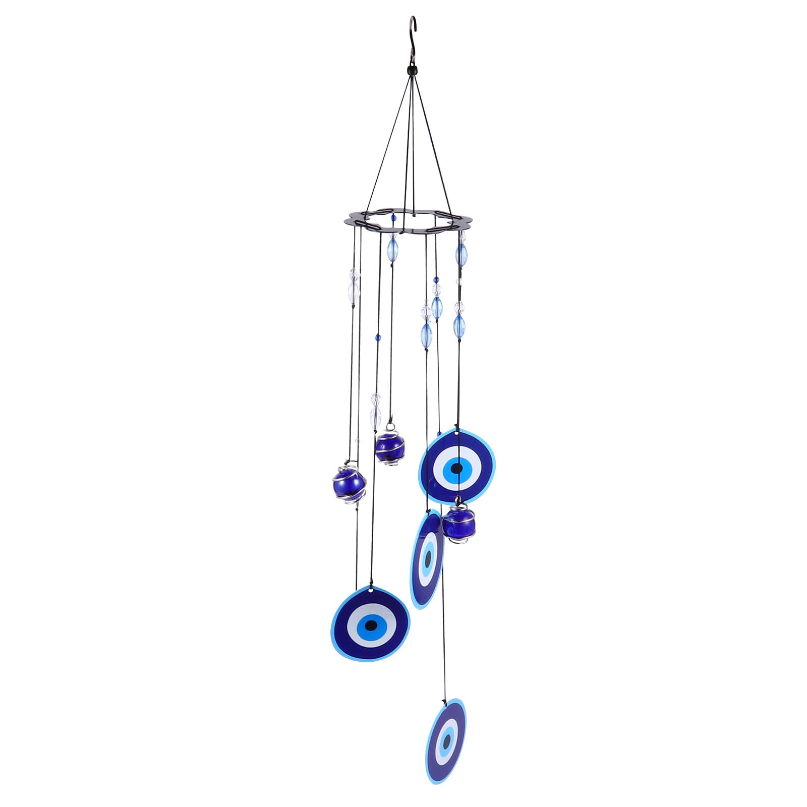 Angoily Campanelli da Vento da Esterno in Vetro e Lega Design Creativo e Romantico per Decorazione Soggiorno e Camera da Letto Colore Blu