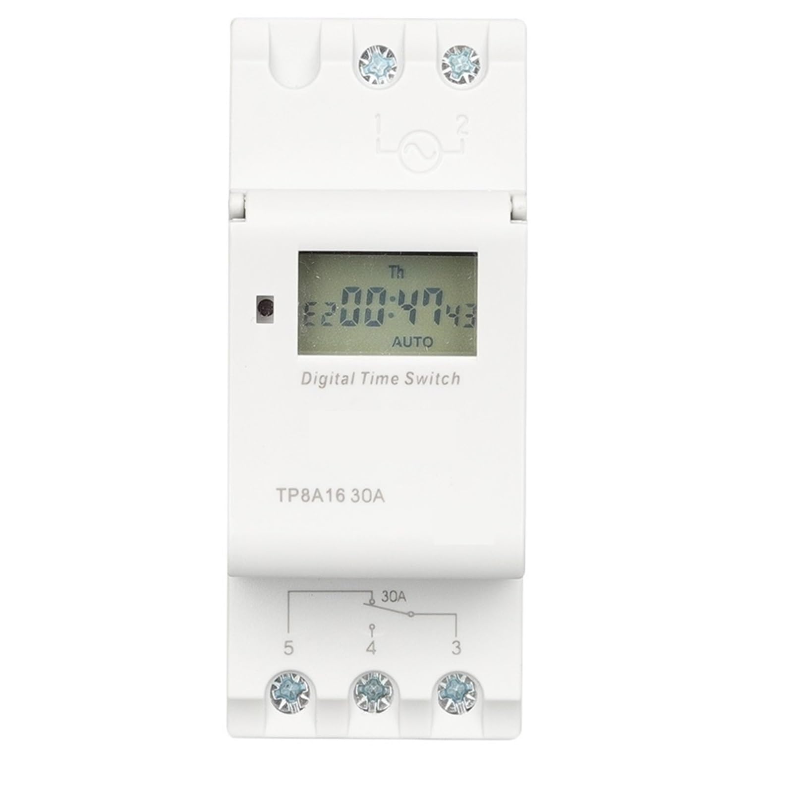TP8A16 DIN Rail Mount Digital Time Switch AC 220V 16A 30A Weekly 7-Day Programmable Relay Control for Electrical Systems(16A)