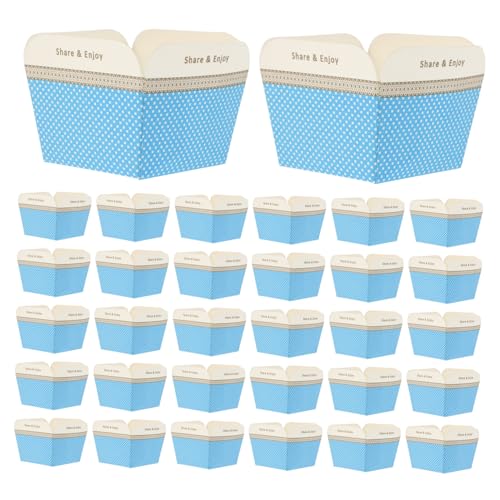 ibasenice 50pcs Cupcake Baking Boxes Disposable Baking Containers for Muffins Treats Desserts High-temperature Resistant for Weddings Showers Parties