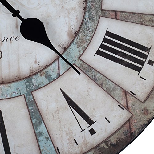 Ki Store Silent Wall Clocks Decorative For Living Room Bathroom Kitchen Decor 12-Inch Blue Beach Coastal Clocks Round #TOP2