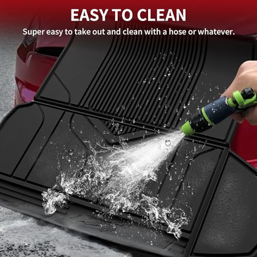 Image of LASFIT Premium Extra Thick Trunk Mats for Tesla Model S & Plaid 2021-2025 | 100% TPE All Weather Custom Fit Frunk Mat Sub Trunk Mat Cargo Liners Set Automotive Accessories, 3PC Black