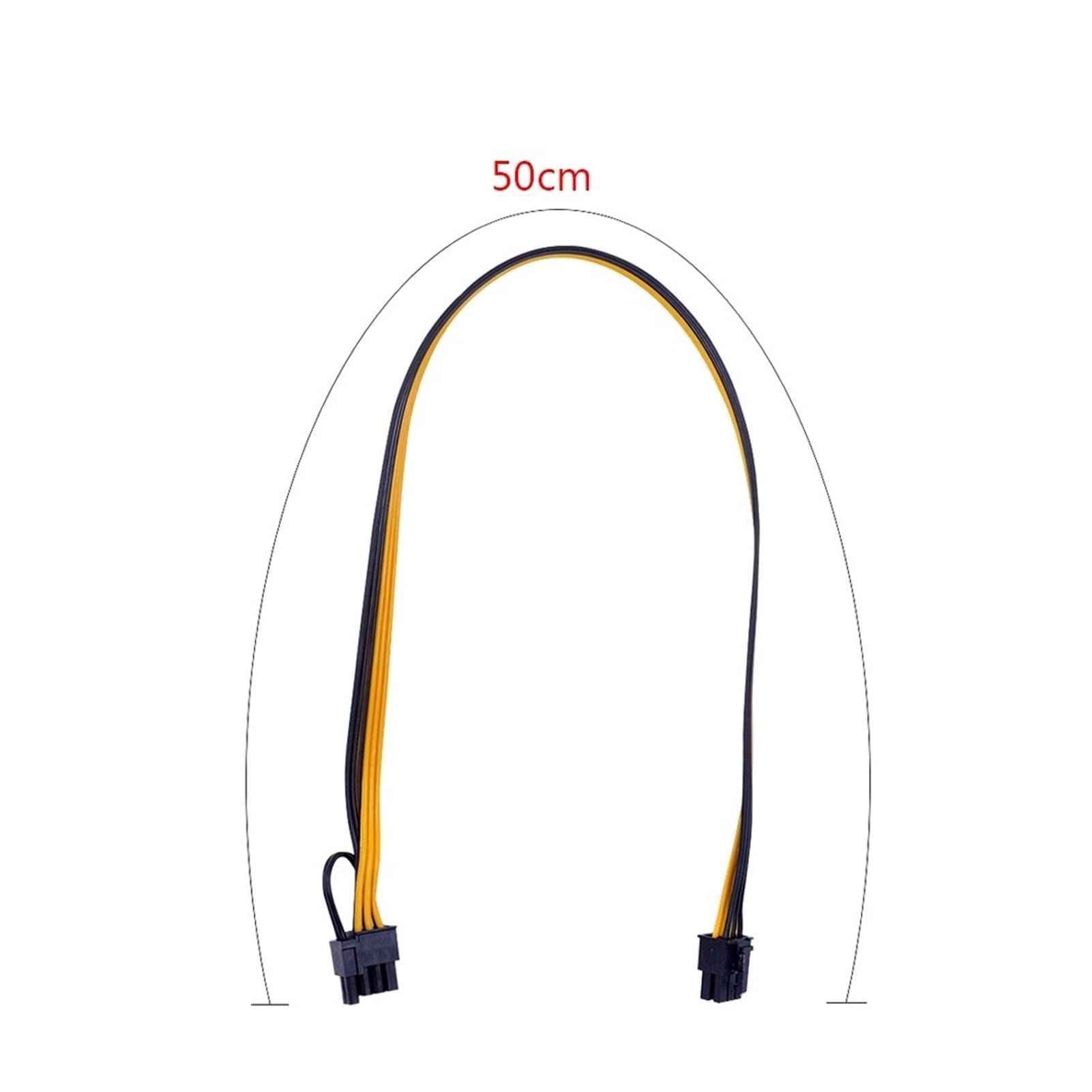 6pcs PCL-E Cavo riser Express 6pin a 8pin 5 0cm. Cavo di alimentazione del cavo minerario del cavo di estensione della scheda grafica
