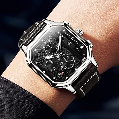 Image of OLEVS Square Watches for Men Chronograph Fashion Business Watch Luminous Waterproof Casual Wrist Watches