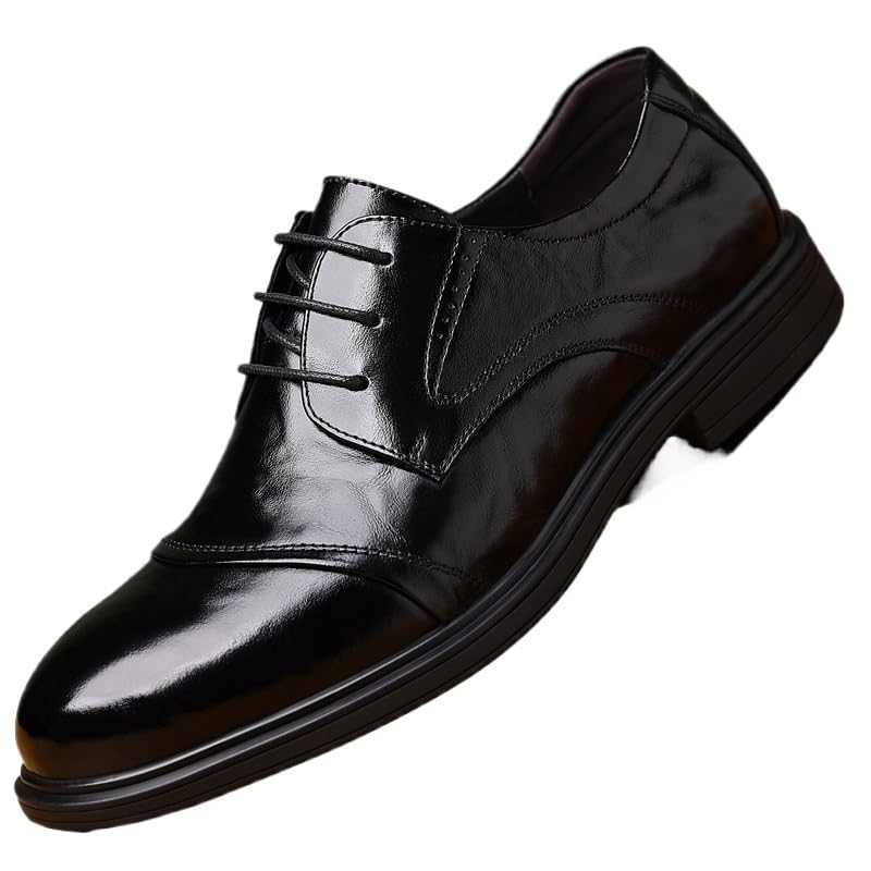 Men's Genuine Leather Hand Stitched Dress Oxfords Casual Work Office Comfortable Business Shoes for Wedding Evening Uniform Party Office Dress Shoes