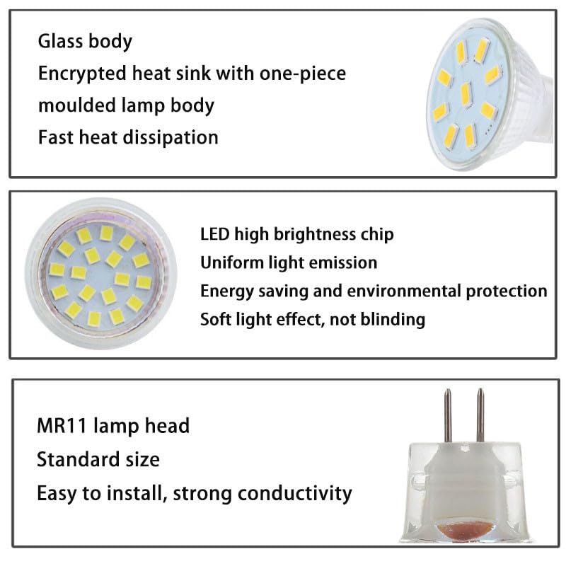 MR11 GU4.0 - Lampadina A LED Lampadine GU4 Lampada LED MR11 220V 3W Attacco GU4.0 Illuminazione Da Incasso Bianco Caldo,Bianco Freddo,5W-10Pc