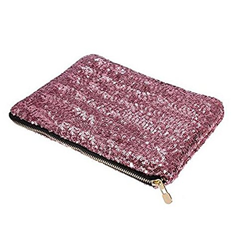 Omeny - Bolso de Mano con Lentejuelas, Color Dorado, Pink,çu00b2u0089èu0089u00b2, 25x16x6cm