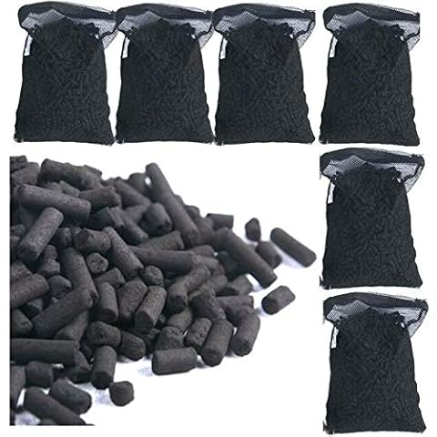 Wave Point 6 lbs Premium Grade Virgin Activated Carbon Charcoal Pellets in 6 Mesh Bags for Aquarium Fish Tank Koi Reef Filters Cover