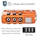 SURE LOCK TSA Compatible Travel Luggage Locks, Inspection Indicator, Easy Read Dials TSA Approved with Zinc Alloy Orange 4 Pack