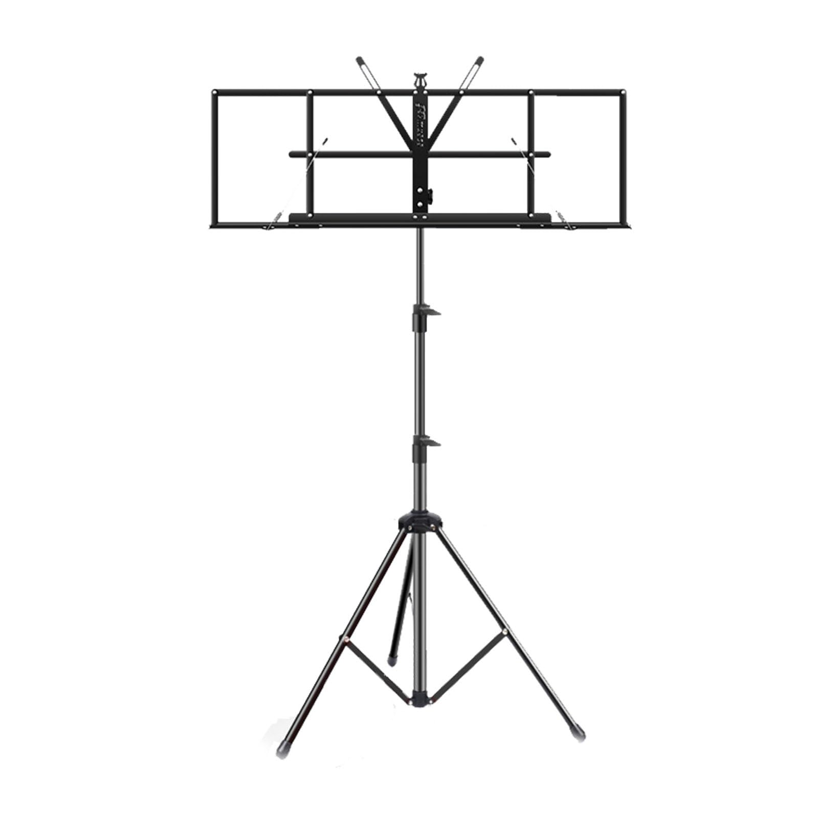 Notenständer, Tragbarer Notenständer, Faltbarer Notenständer, Höhenverstellbar, Mit Notenständertasche, Geeignet Für Instrumentalisten, Bands Und Chöre (Schwarz 66160cm)