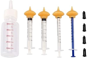 Mini Pet Feeding Bottle and Syringes with Nipples for Small Animals