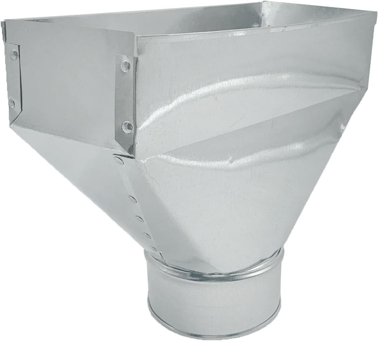 HVAC Premium Galvanized Round Transition | Straight Register Boot | 6" X 6" X 4" Galvanized Sheet Metal Straight Floor Boot is Compatible with Duct 6"