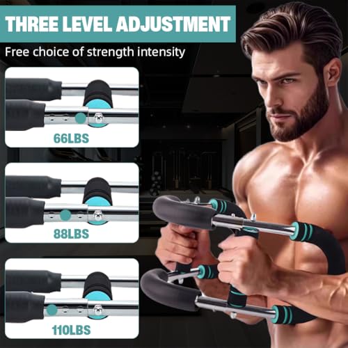 Image of Proberos Power Twister Arm Strength Trainer with Dual-Bar Design, Adjustable 66-88-110lb, Strong Spring Steel & Foam Grip for Chest, Biceps, Forearm, Wrist & Upper Body Workouts at Home Or Gym