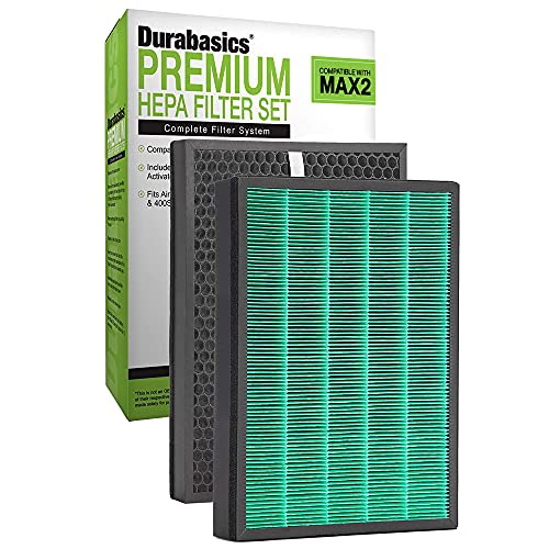 Durabasics HEPA Filter Replacements for Coway Airmega 400 Filter - 2 Pack - Compatible with Airmega Filter Max2 Filter, Conway Air Filter Replacement, Coway Filter Replacement & Coway Airmega 400S