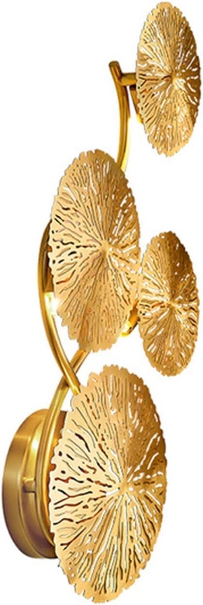 Olskfuh Size_name Wall Lamp, Copper Lustre Leaf Wall Lamp V-Intage Retro Led Bedside Living Room Decorative Home Lighting Wall Sconces G4 Bulb,-4Head
