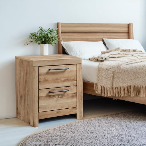 Image of Signature Design by Ashley Rustic Nightstand with USB, Brown Bedside Table