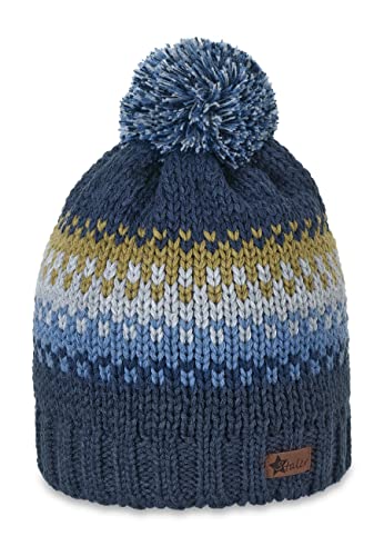 Bonnet à pompon dégradé tricoté pour enfant style moderne mixte