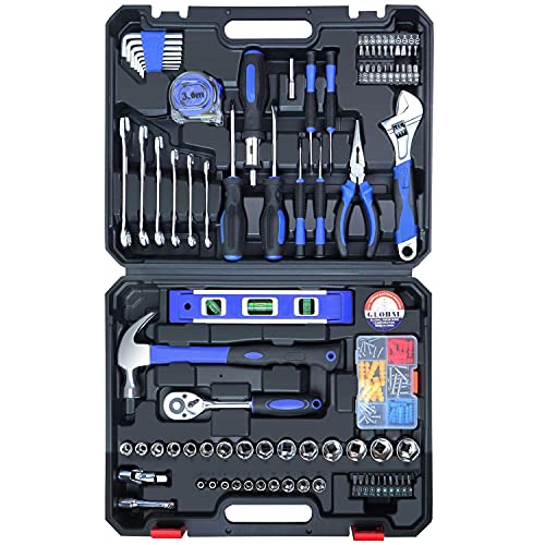 jar-owl Tool Kit 146 Piece General Household Hand Tool Set with Solid Carrying Tool Box, Auto Repair Tool Sets, Socket Wrench Sets