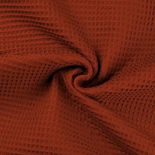 Tissu piqué nid d'abeille absorbant terracotta en rouleau de 10m pour couture