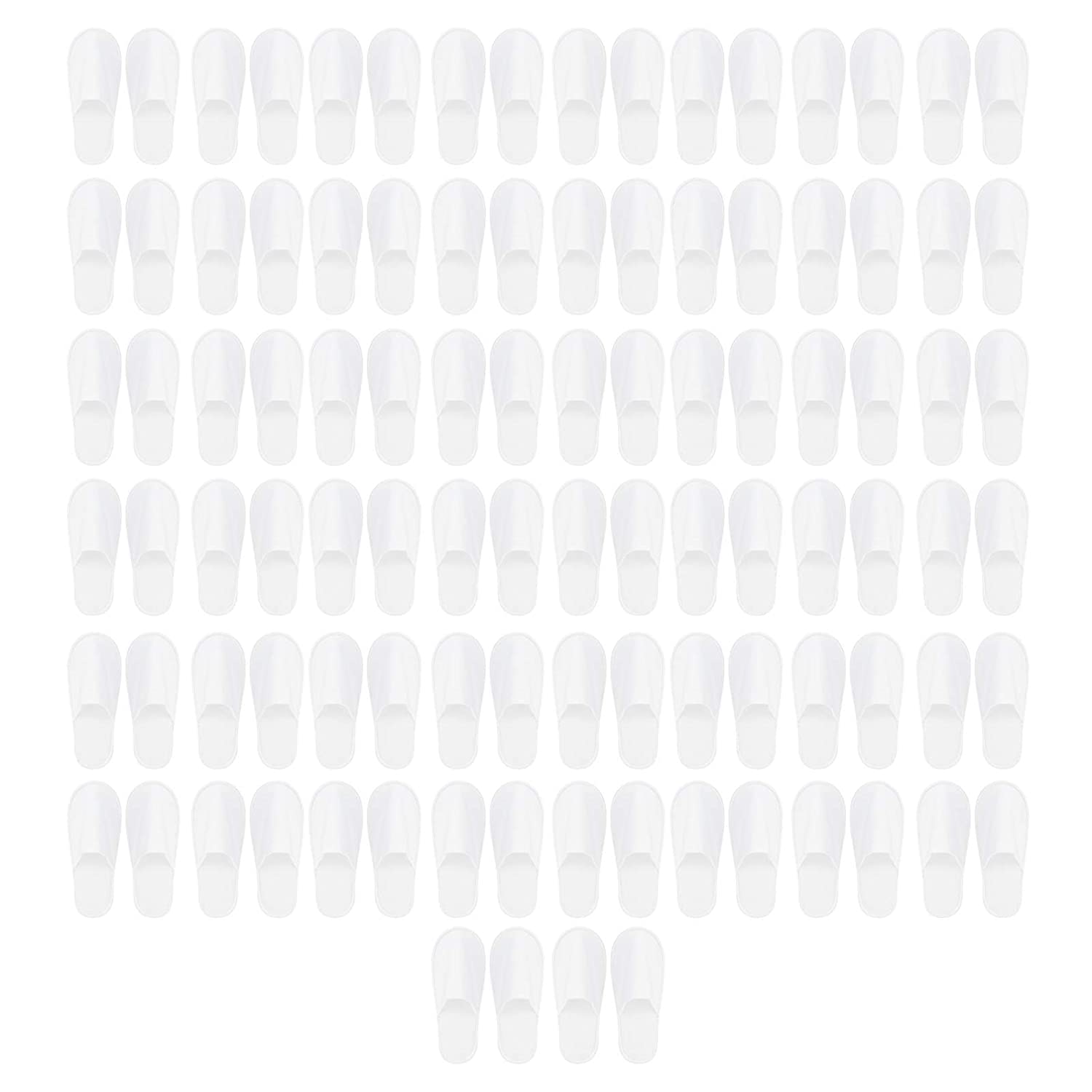 50 Pairs Terry Slippers, White Hotel Slipper for Unisex Adults, Breathable Non-Slip Slippers for Hotel, Guests, Travel Pack of 50 Pairs-image-45
