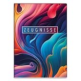 itenga Zeugnismappemit Motiv DIN A4 Dokumentenmappe Zeugnisse - für Kinder Jugendliche Schüler Mädchen (bunte Wellen)
