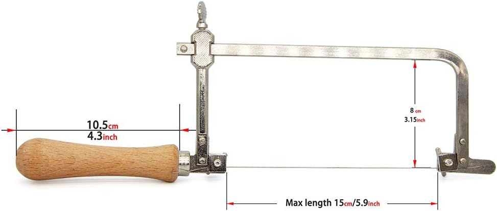 Coping Saw Steel Frame with Diameter 0.45mm Diamond Wire for Jade Stone Ceramic Glass Wood Metal Accurate Cutting