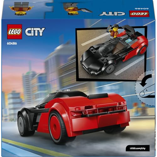 LEGO City Elektrikli Süper Araba 60486 – 5 Yaş ve Üzeri Erkek ve Kız Çocuklar için Sürücü Minifigürü İçeren Yaratıcı Oyuncak Yarış Arabası Yapım Seti, Çocuklar için Hediye Fikri (109 Parça)