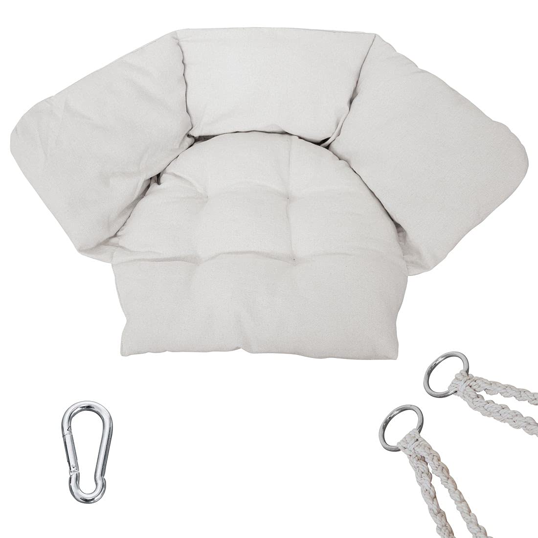 yourGEAR Boracay - Hängesessel mit Sitz-Polster in Grau oder Beige - max 240 kg Labor geprüft - Hängeschaukel 360° Swing Chair Schwebe-Sessel - Beige