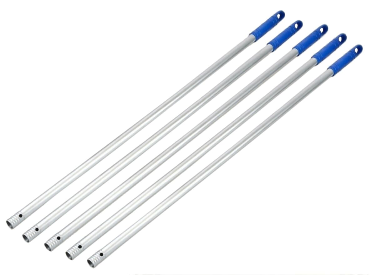 Sanjoma Palo de escoba o fregona, de Aluminio Anodizado 1,50 m Espesor 1 mm Mango Azul con Agujero (1) — view 3