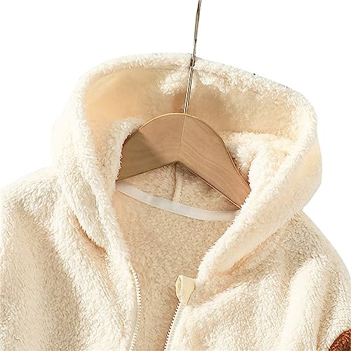 Little Child Boys And Girls Rocking Velvet With Hat Warm Jacket Long Sleeve Splicing Color Autumn And Faux Coat4